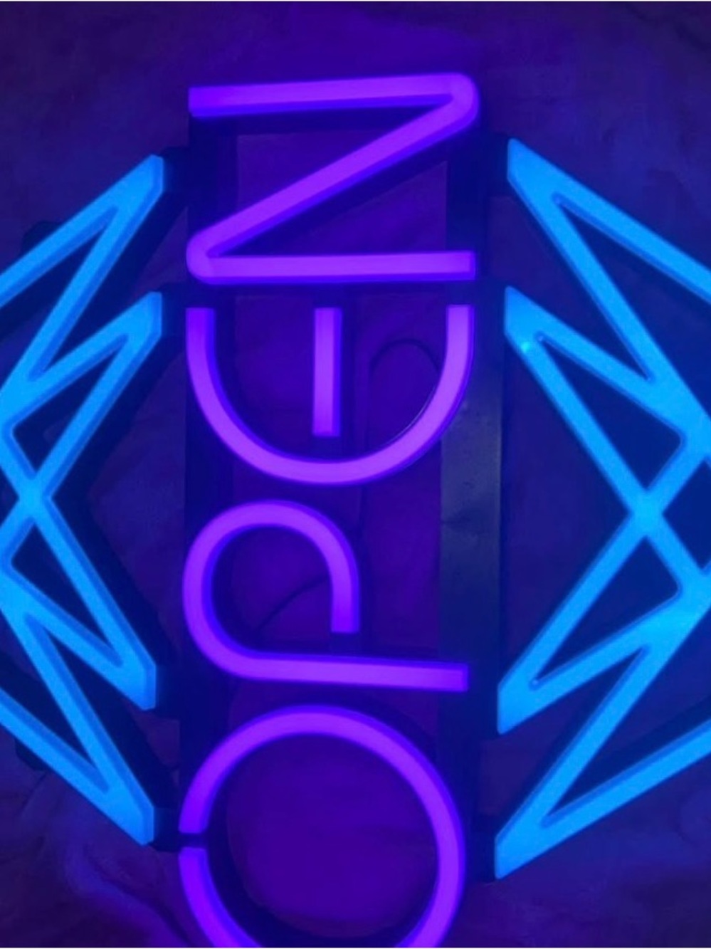 Purple and Blue Neon Sign Wall Art
